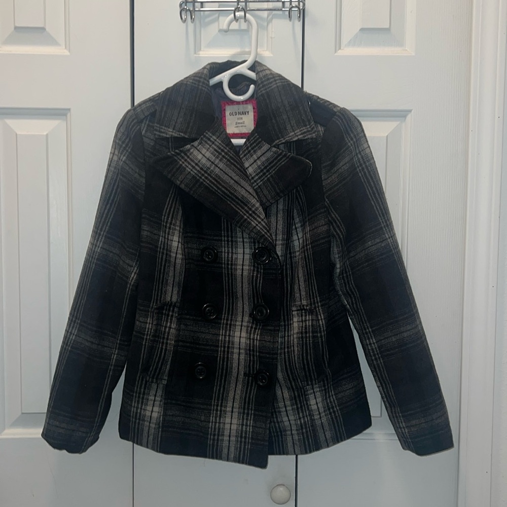 🚫♻️Plaid Old Navy Small Peacoat